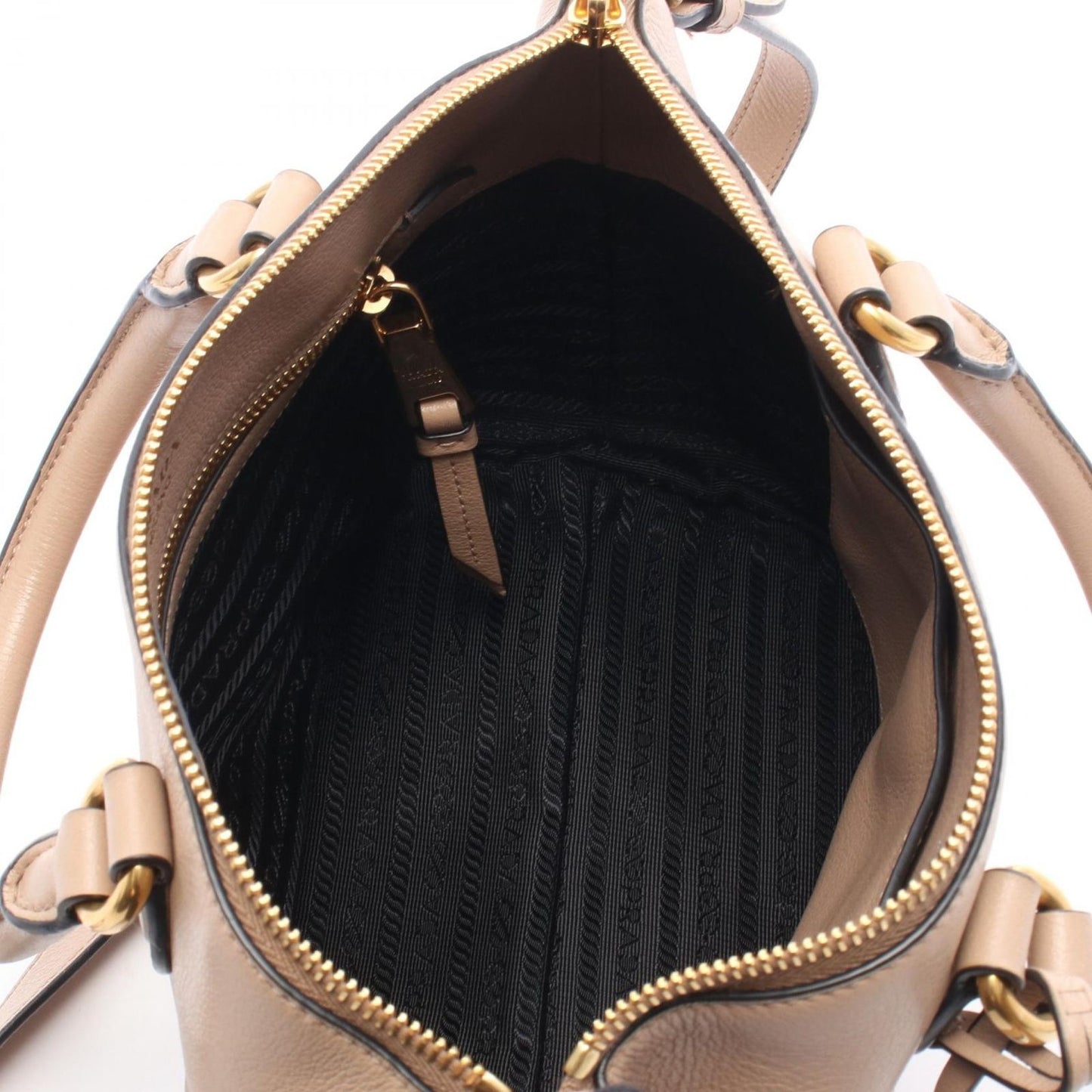 Prada Glace'Calfskin 2-Way Beige Leather Handbag — view 3