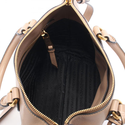 Prada Glace'Calfskin 2-Way Beige Leather Handbag — view 3