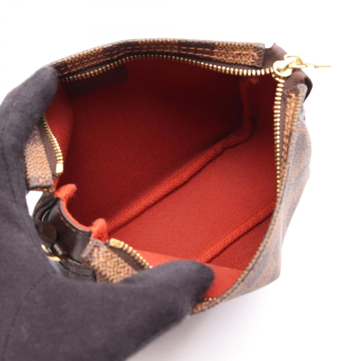 Louis Vuitton Trousse Makeup Damier Ebene Canvas Leather Handbag — view 3