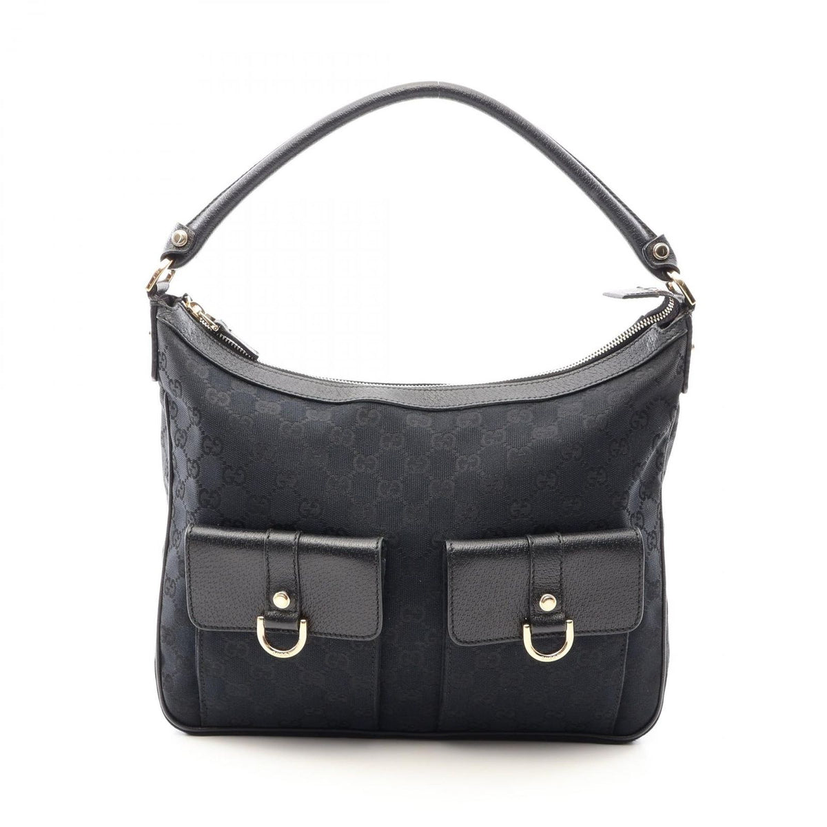 Gucci Shoulder Bag GG Canvas Black Abbey Oneshoulder