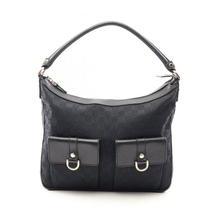 Gucci Shoulder Bag GG Canvas Black Abbey Oneshoulder