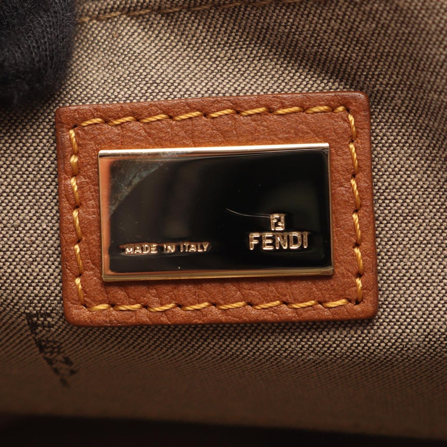 Fendi Tote Zucchino Beige Brown Canvas Handbag — view 4