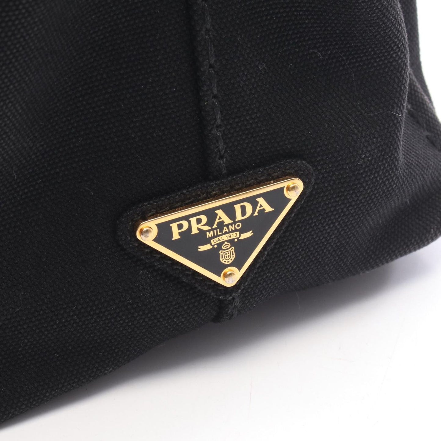 Prada Tote Bag Canapa 2-Way Black White Canvas Mini — view 5