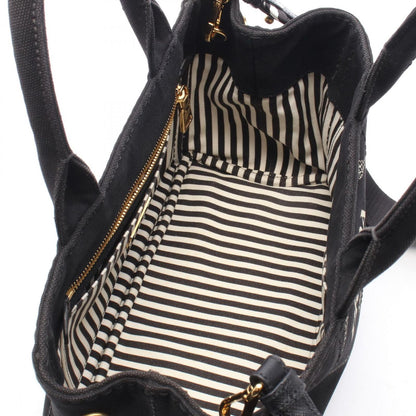 Prada Tote Bag Canapa 2-Way Black White Canvas Mini — view 3