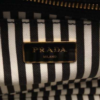 Prada Tote Bag Canapa 2-Way Black White Canvas Mini — view 4