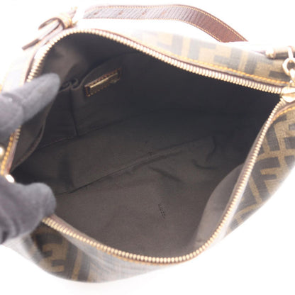 Fendi Shoulder Bag Zucca Zucchino Brown Canvas Leather — view 3
