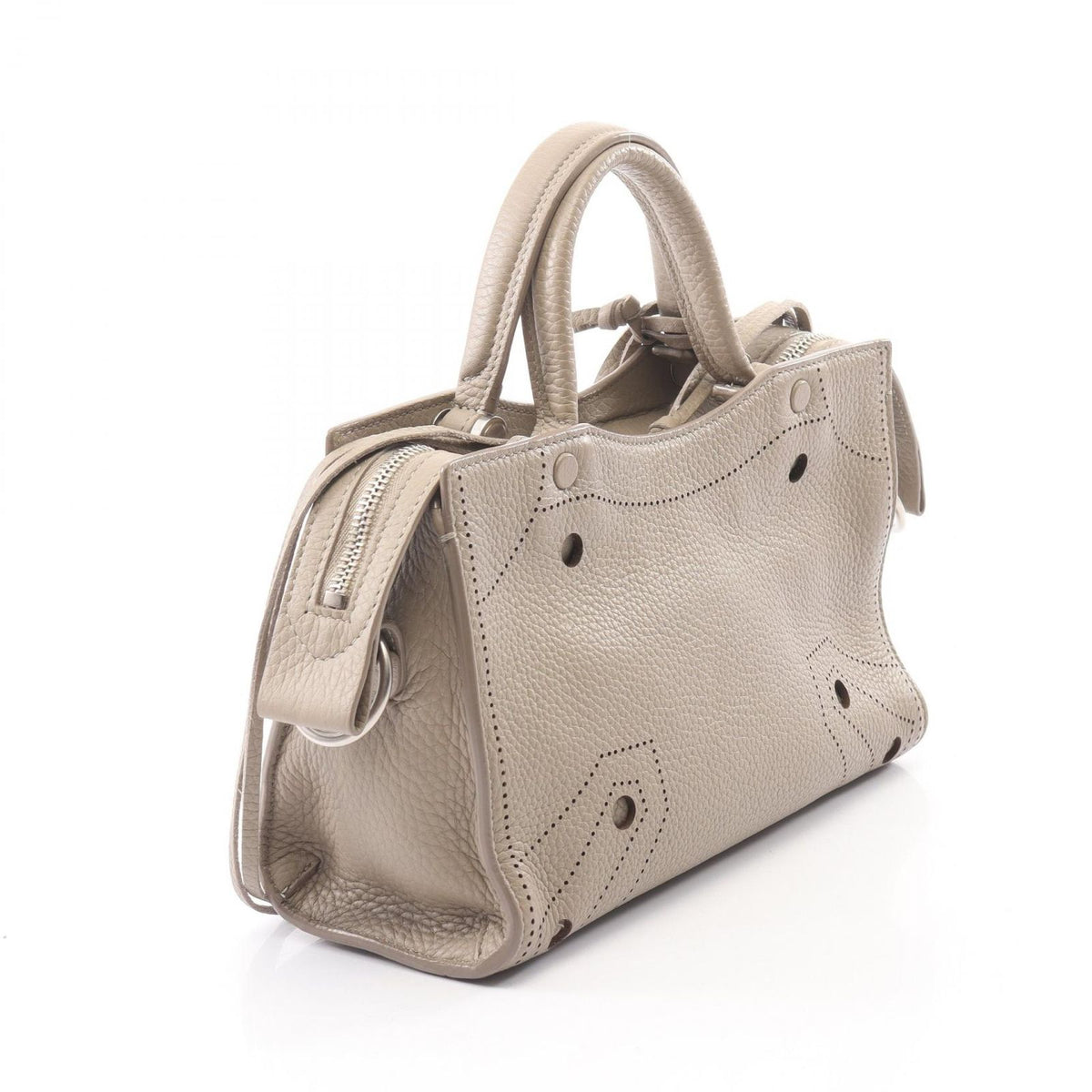 Balenciaga Black Out City XS 2-Way Gray Leather Handbag — view 2