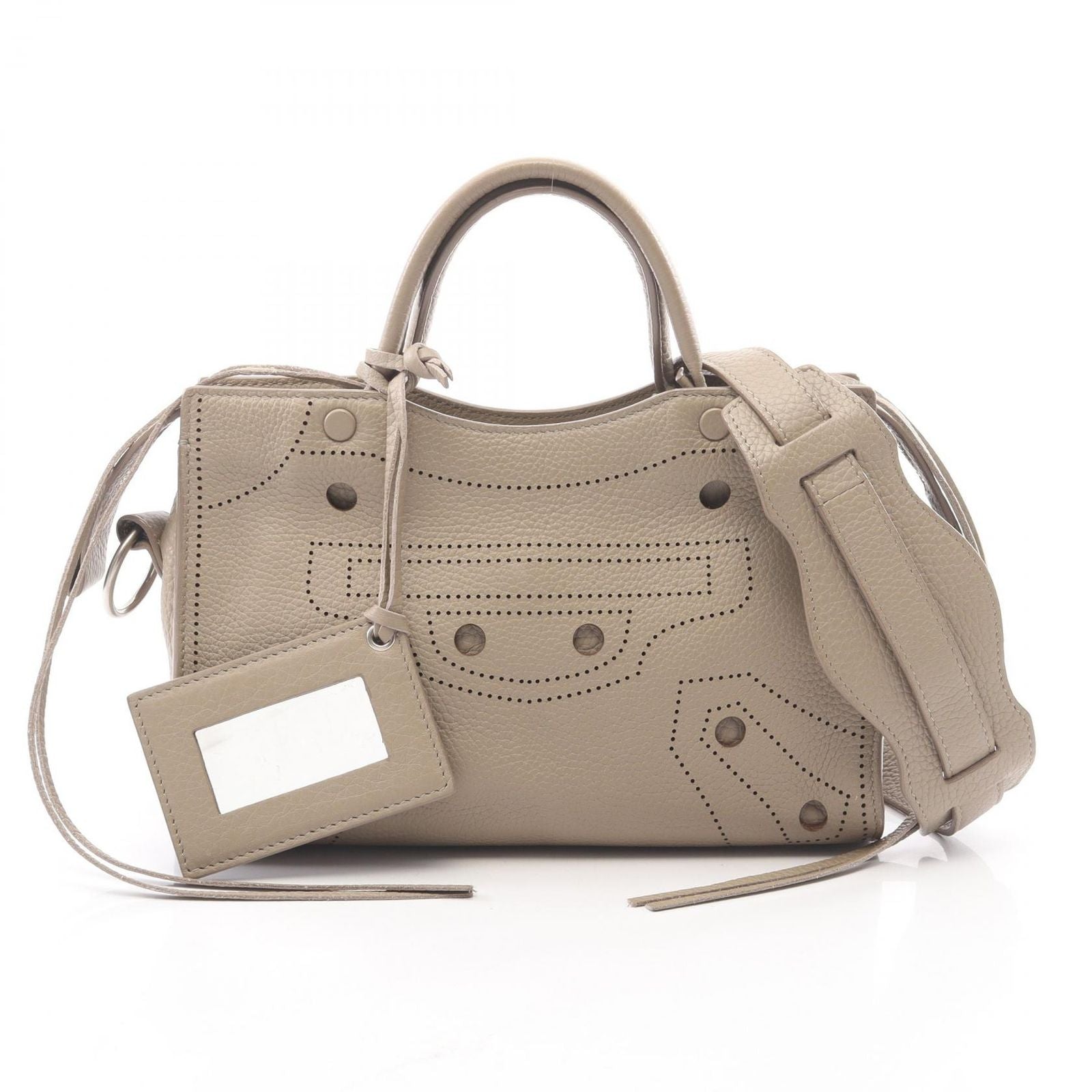 Balenciaga Black Out City XS 2-Way Gray Leather Handbag