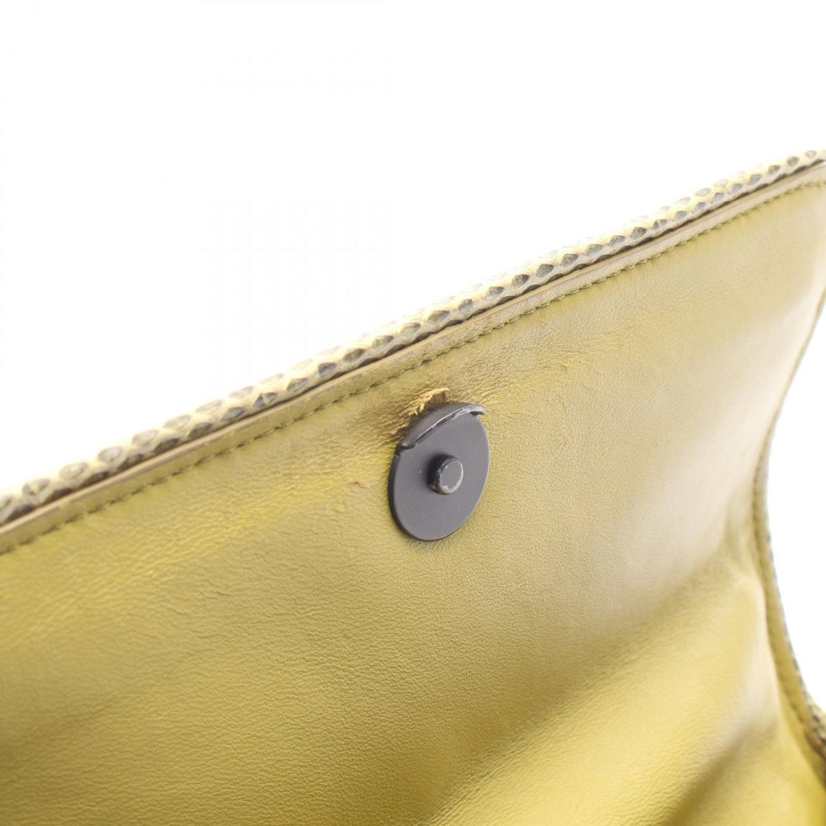 Bottega Veneta Shoulder Bag Olympia Intrecciato Green Exotic Leather Chain — view 6