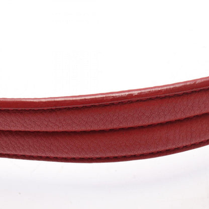 Prada Shoulder Bag Vitello Daino Red Leather Metal Logo — view 8
