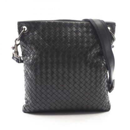 Bottega Veneta Shoulder Bag Intrecciato Black Navy Leather
