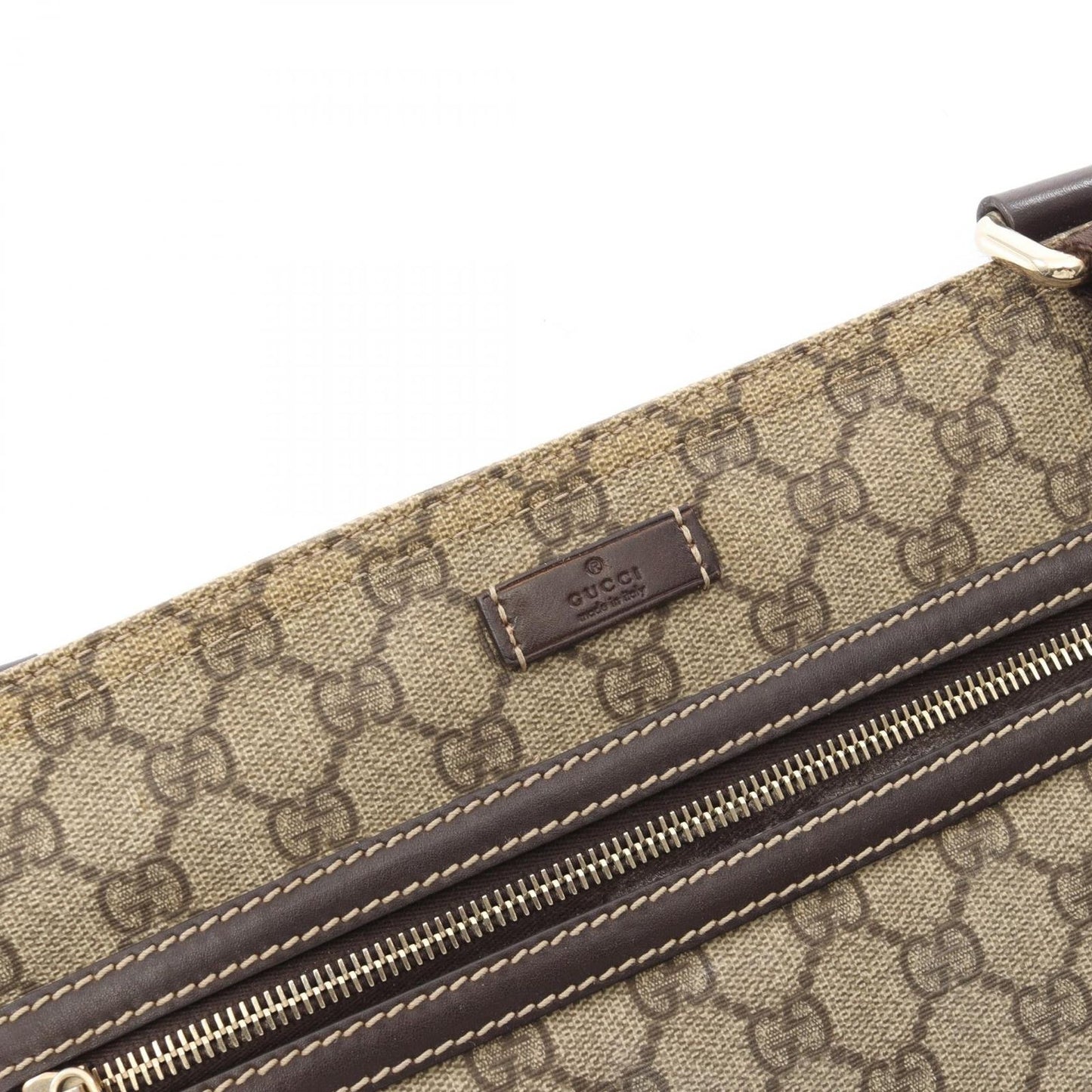 Gucci Shoulder Bag GG Supreme Beige Brown Canvas Leather — view 5