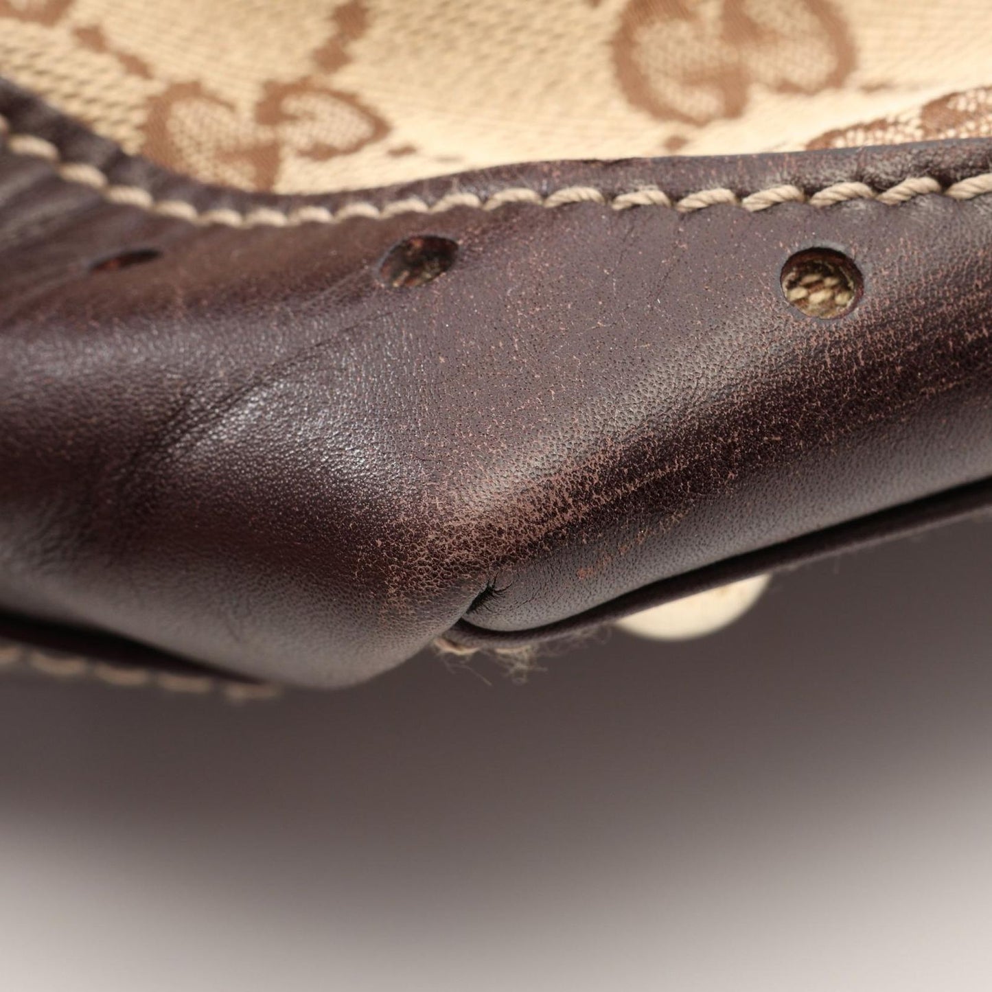 Gucci Tote Bag GG Canvas Beige Brown Horsebit — view 5
