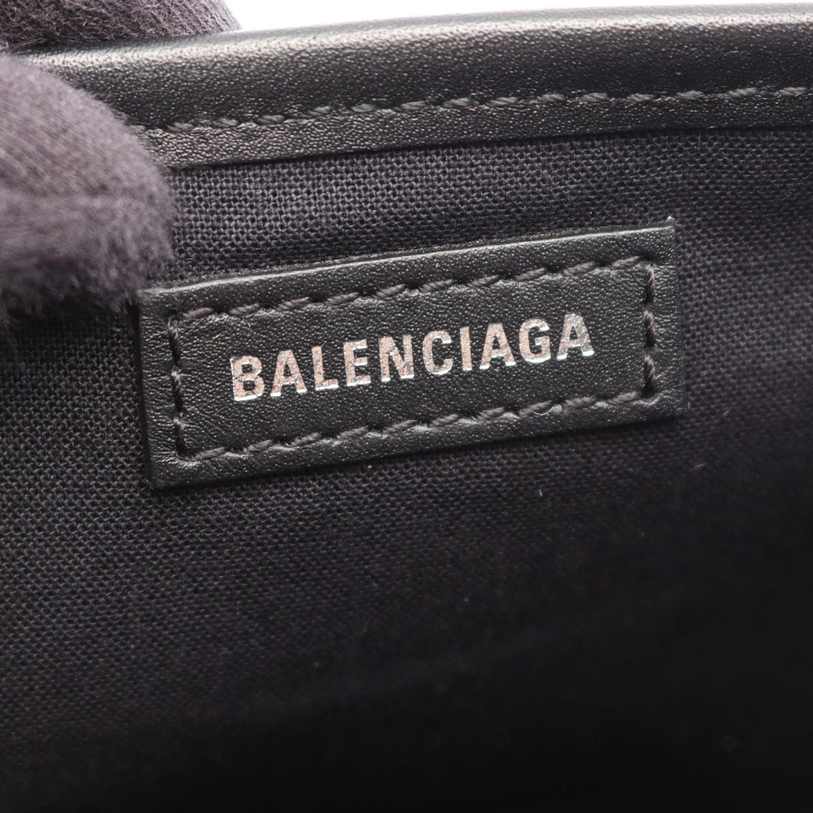 Balenciaga Tote Bag Navy Cabas S Black Leather — view 4
