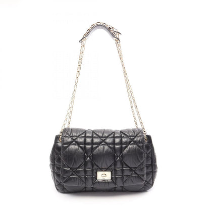 Dior Shoulder Bag Milly la Foret Cannage Black Leather Chain