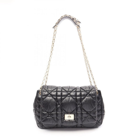 Dior Shoulder Bag Milly la Foret Cannage Black Leather Chain