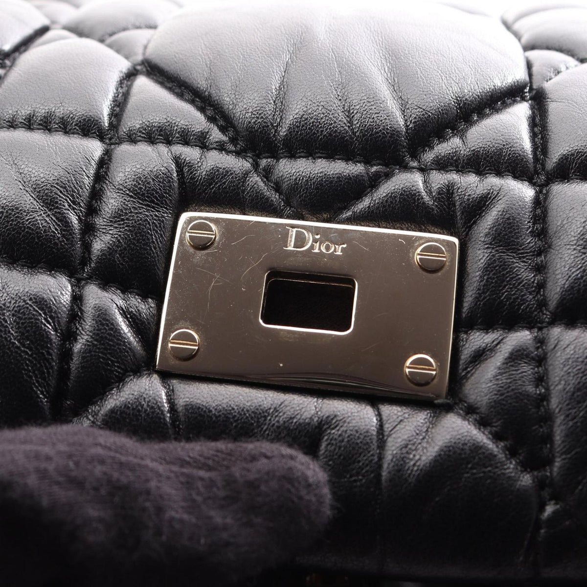 Dior Shoulder Bag Milly la Foret Cannage Black Leather Chain — view 7