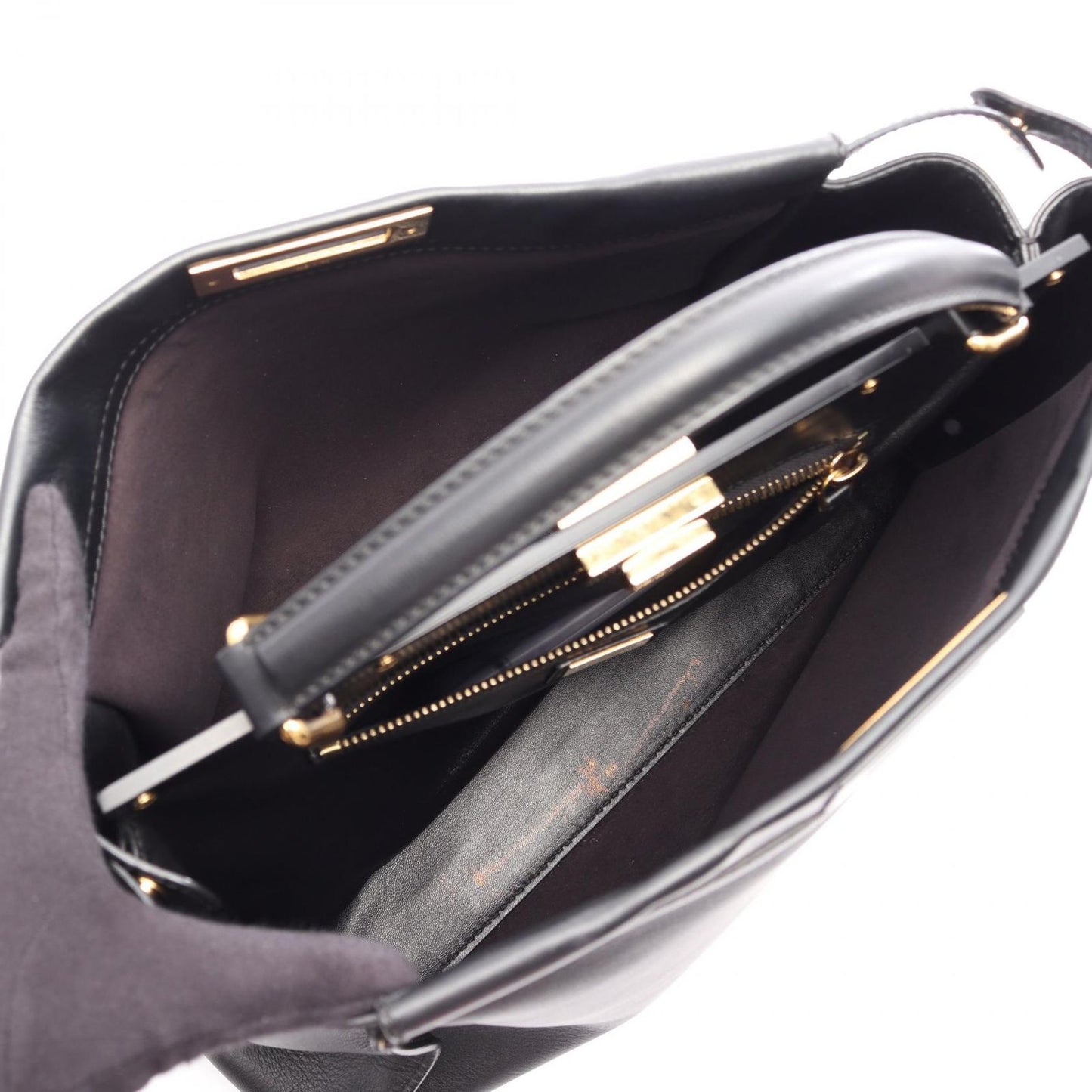 Fendi Peekaboo Large 2-Way Black Leather Handbag — view 3