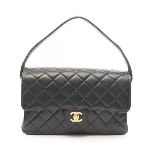 Chanel Quilted Face Black Lambskin Shoulder Bag