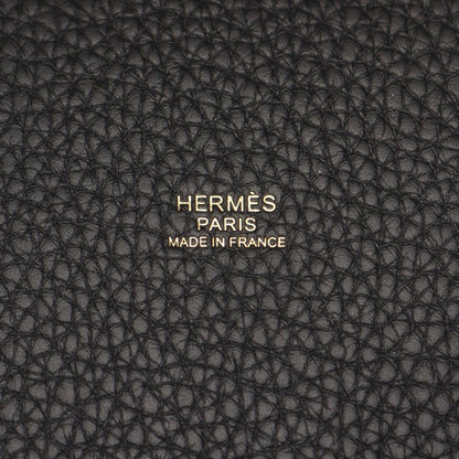 Hermes Picotin Lock PM Black Leather Handbag — view 4