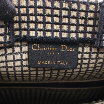 Dior Handbag Book Tote Vertical la Mort Navy Beige Canvas Mini — view 4