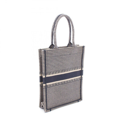 Dior Handbag Book Tote Vertical la Mort Navy Beige Canvas Mini — view 2