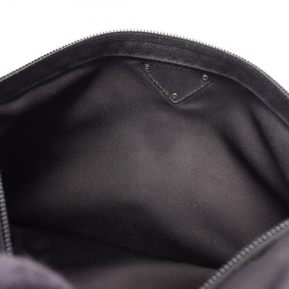 Prada Shoulder Bag Black Nylon Saffiano Leather Triangle Logo — view 5