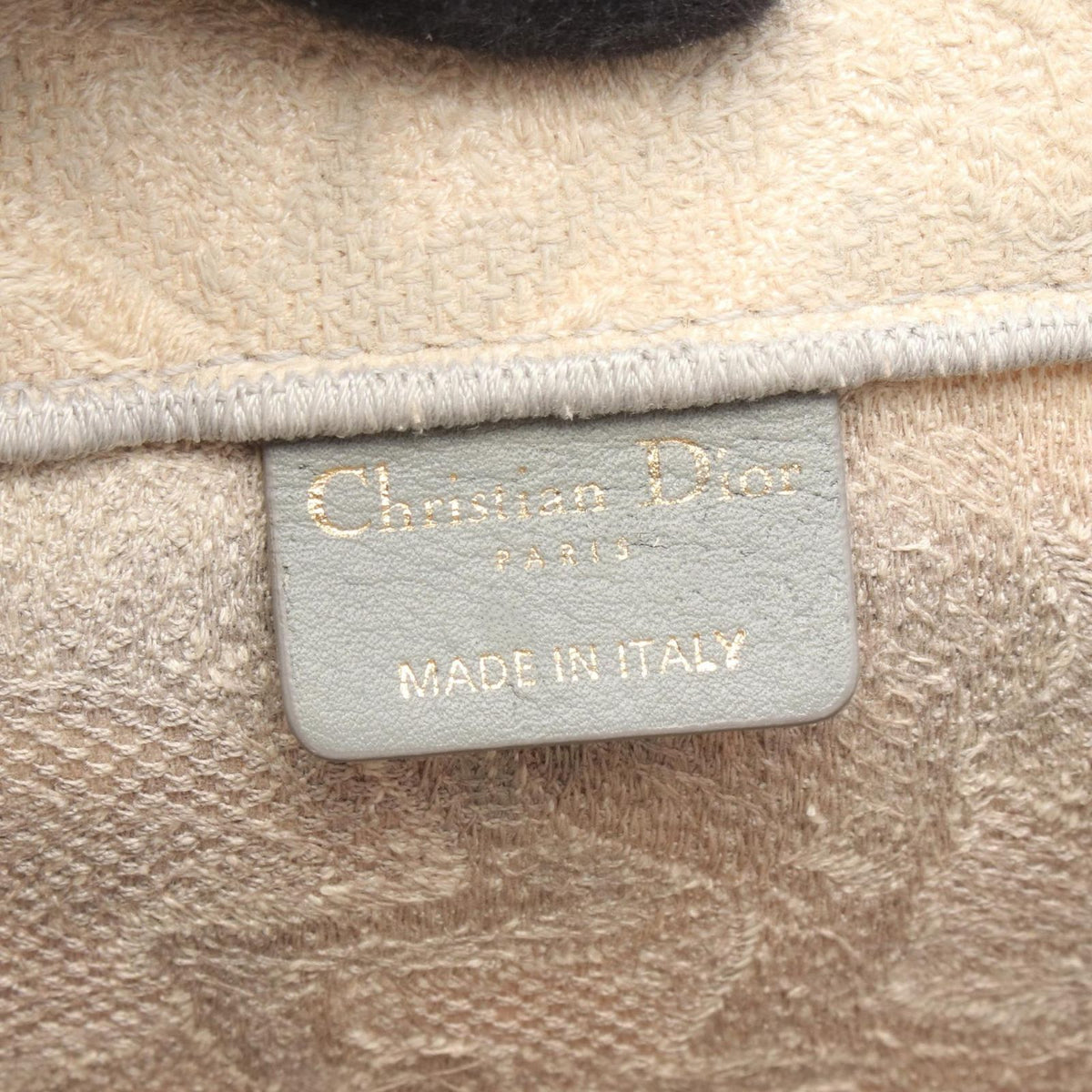 Dior Tote Bag Book Large Ivory Light Gray Canvas Toile de Jouy — view 4