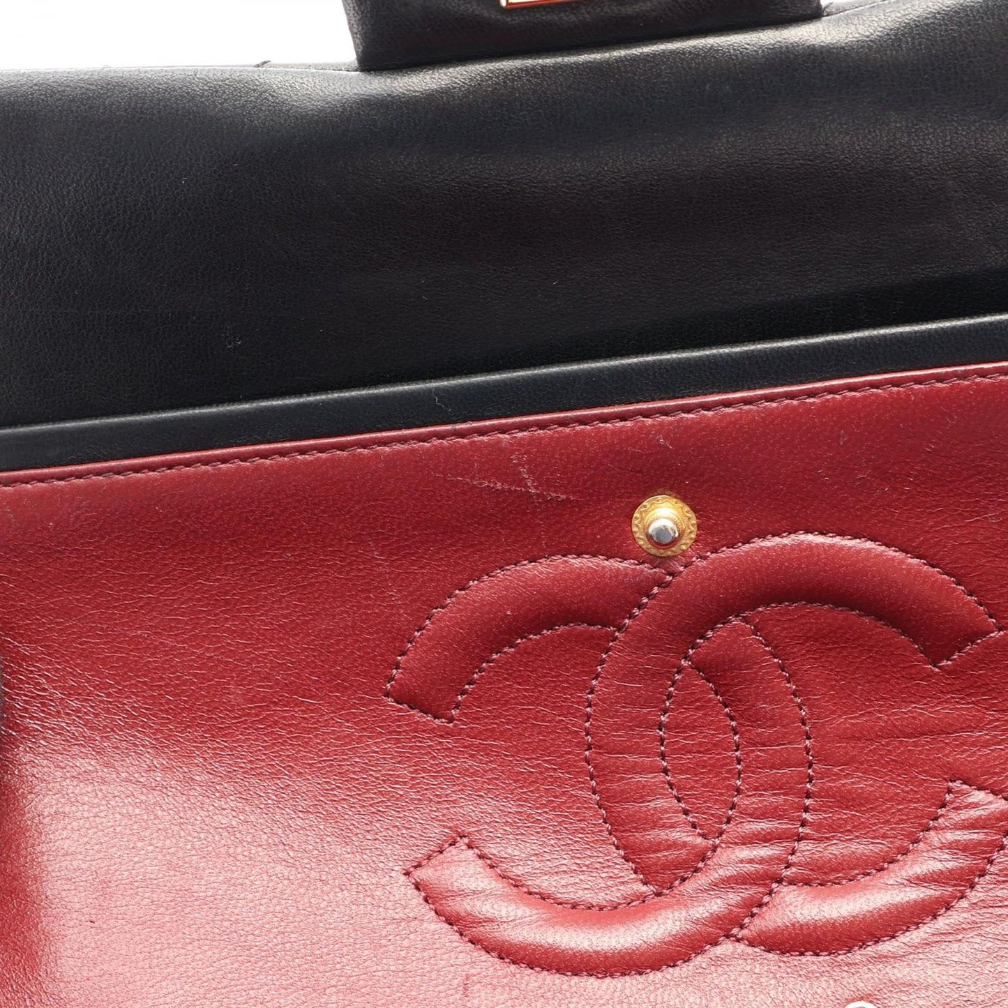 Chanel Shoulder Bag Quilted Double Flap Black Lambskin Chain — view 6