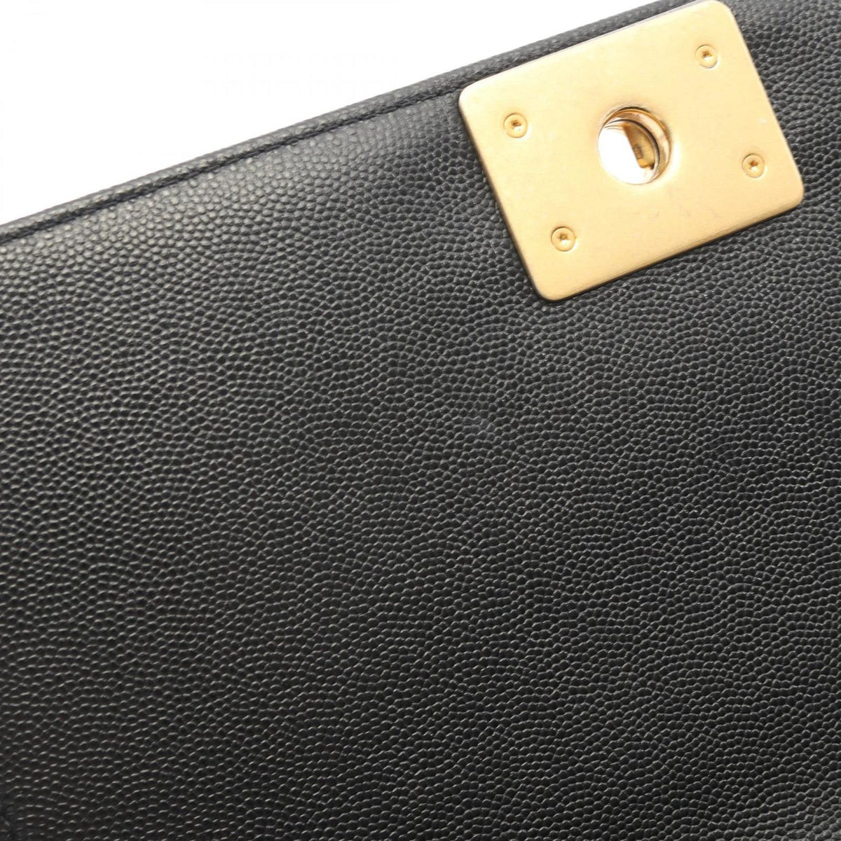 Chanel Shoulder Bag Boy Chevron Stitch Black Caviar Leather Boy Chain — view 6