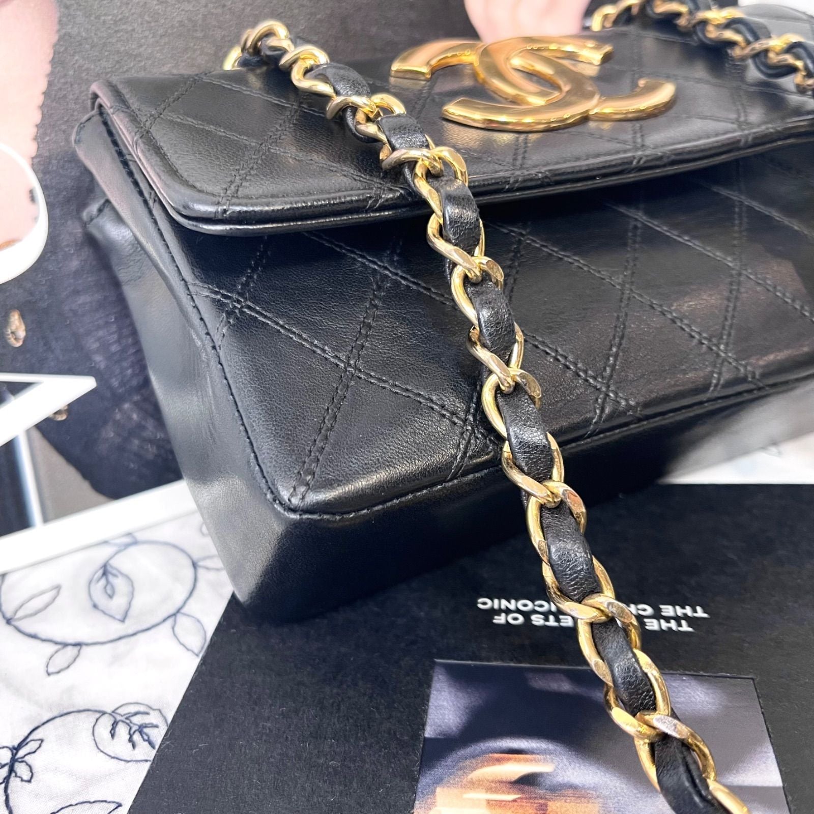 Chanel Vintage Quilted Jumbo CC Logo Shoulder Bag — view 3