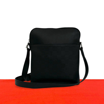 Louis Vuitton Pochette District Damier Infini Leather Shoulder Bag Black