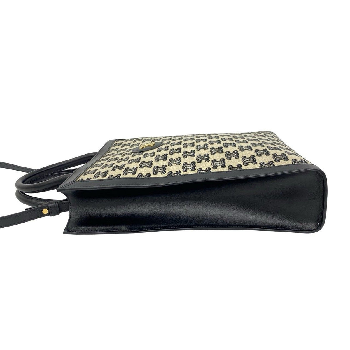 Celine Vertical Cabas Triomphe Logo Canvas Leather 2-Way Shoulder Bag — view 5