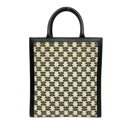Celine Vertical Cabas Triomphe Logo Canvas Leather 2-Way Shoulder Bag — view 3