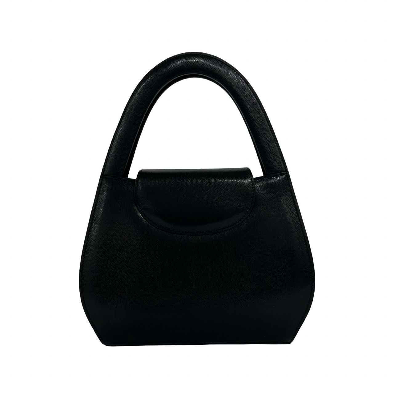 Cartier Vintage Panthere Leather Handle Mini Tote Bag Black — view 3