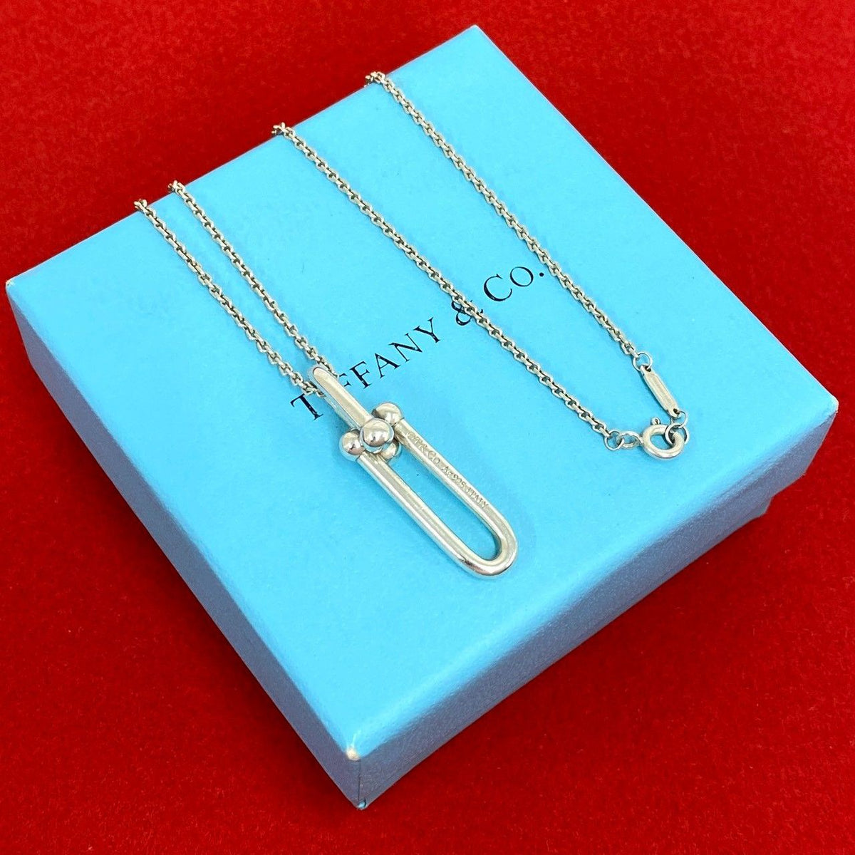 Tiffany & Co HardWear Link Necklace 925 Sterling Silver Pendant Choker Accessory