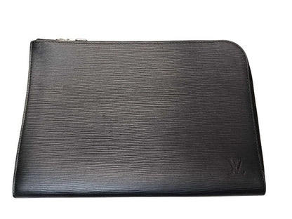 Louis Vuitton Clutch Pochette Jules PM Black Epi Silver