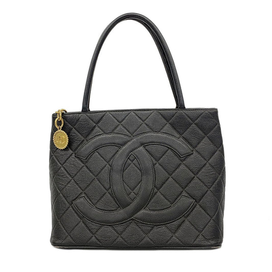 Chanel Tote Bag Reissue Caviar Leather Black Gold