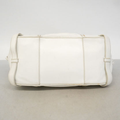 Celine Leather White Silver Handbag — view 3