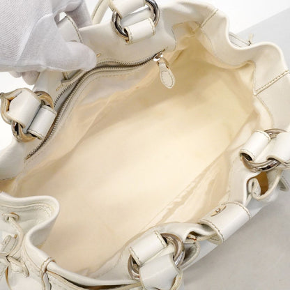 Celine Leather White Silver Handbag — view 4