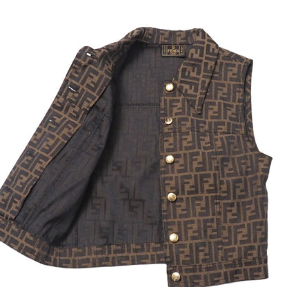 Fendi Vintage Zucca Vest 40 Gilet Double FF Button — view 6