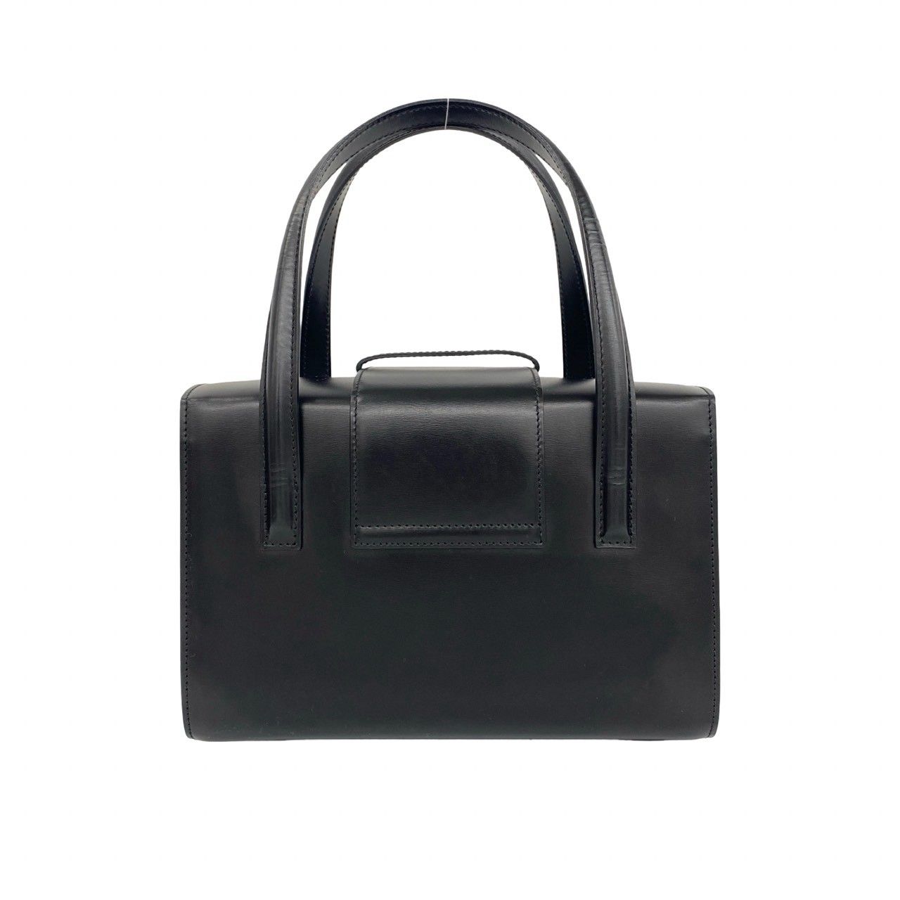 Cartier Vintage Panthere Chain Calf Leather Handle Black Handbag — view 3