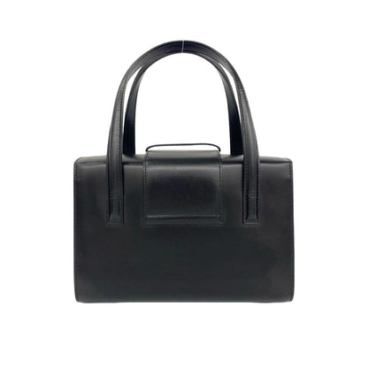 Cartier Vintage Panthere Chain Calf Leather Handle Black Handbag — view 3
