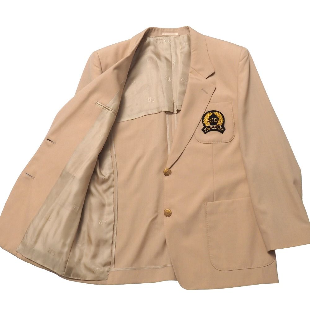 Dior Vintage Tailored Jacket L Emblem Embroidery Blazer Gold Button — view 7