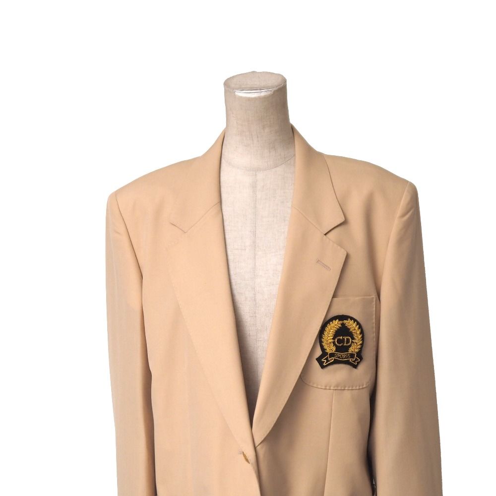 Dior Vintage Tailored Jacket L Emblem Embroidery Blazer Gold Button — view 2