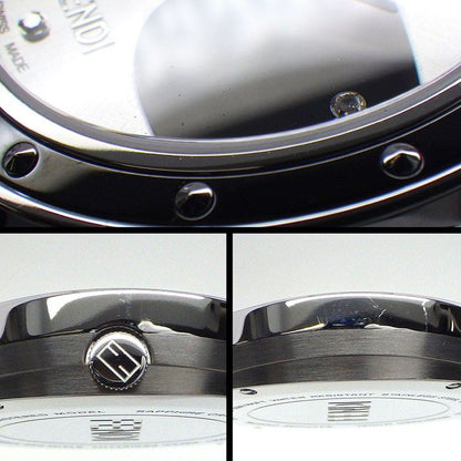 Fendi Watch My Way Black Silver Dial Leather Strap SS Quartz Analog — view 5