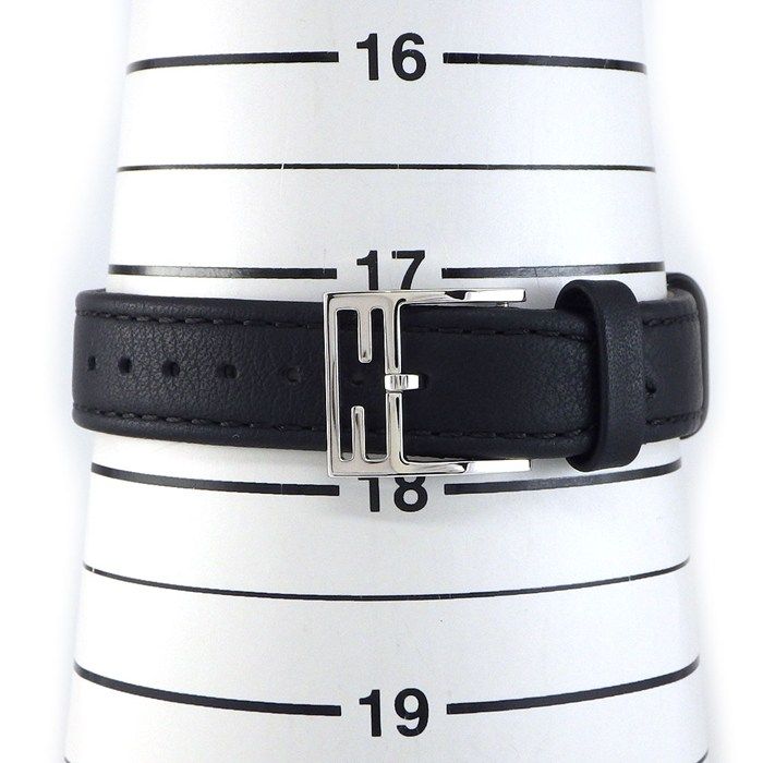 Fendi Watch My Way Black Silver Dial Leather Strap SS Quartz Analog — view 7