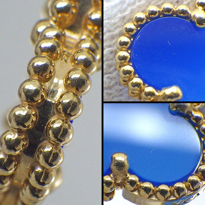Van Cleef & Arpels Vintage Alhambra 5 Motif Blue Agate 18K Yellow Gold Bracelet — view 6