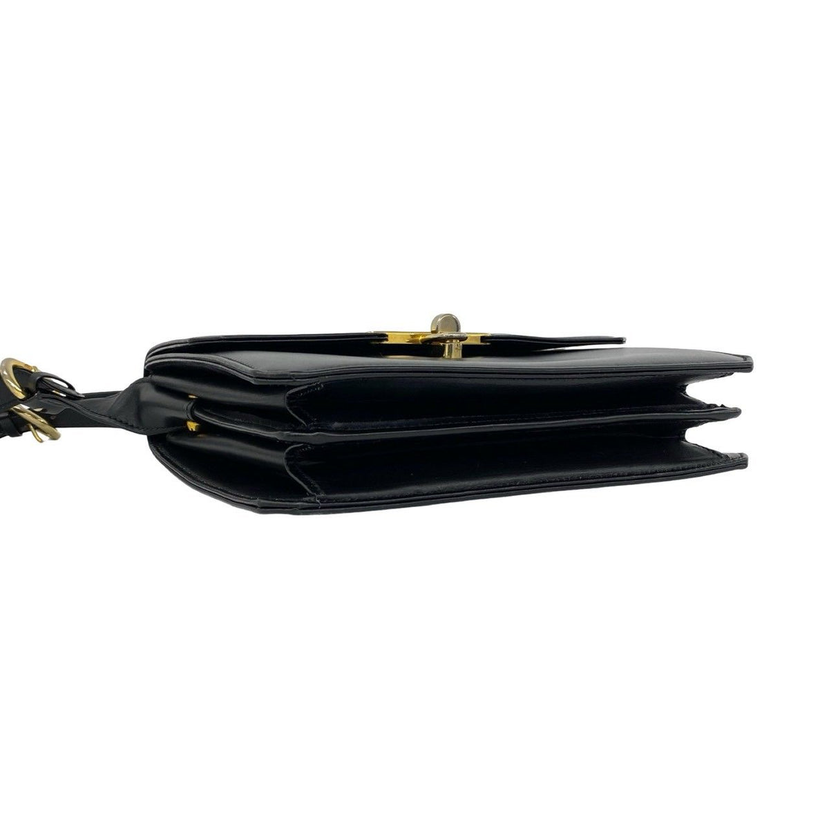 Gucci Vintage Turnlock Calf Leather Shoulder Bag Pochette Black — view 7