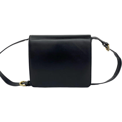 Gucci Vintage Turnlock Calf Leather Shoulder Bag Pochette Black — view 3